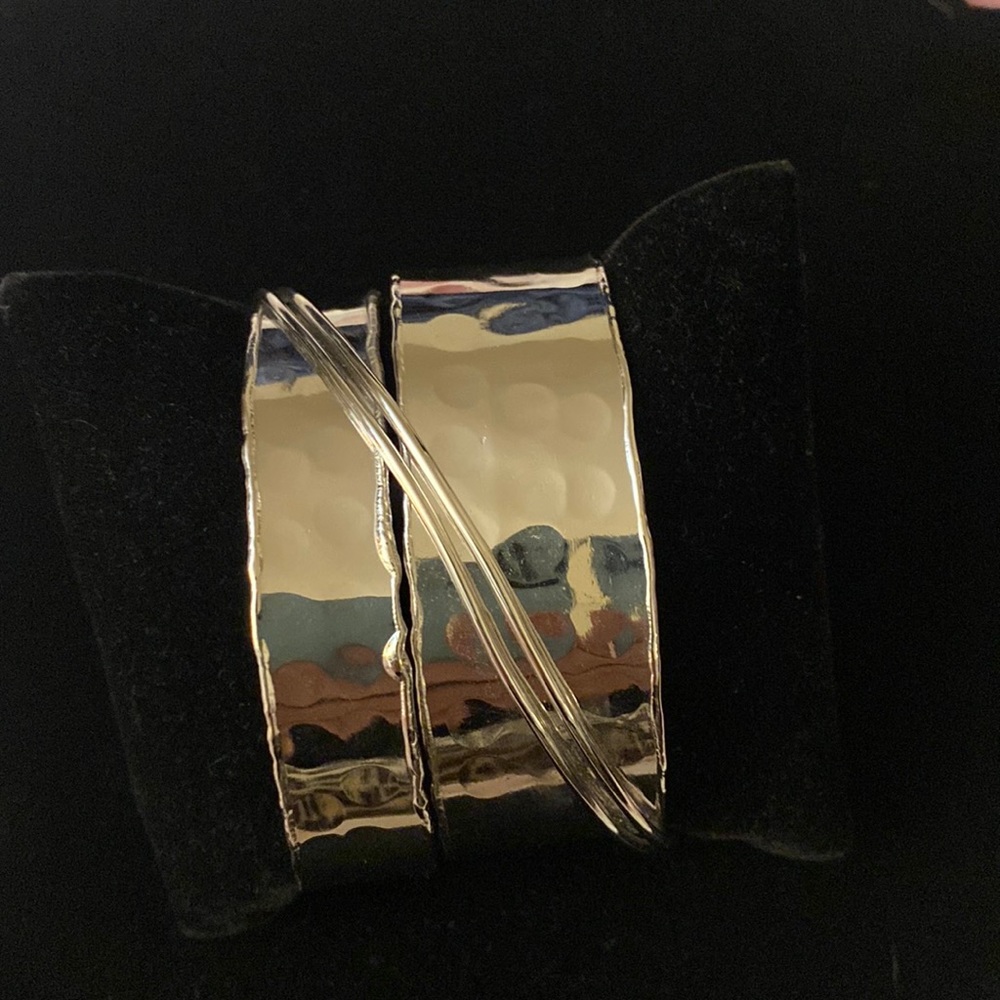Devon Leigh Rhodium plated cuff